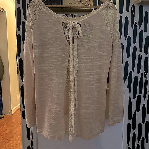 Anthropologie - Hazel Lace Tie-Back Sweater - Picture 8 of 10